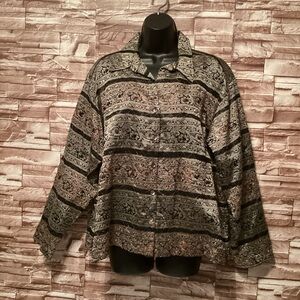 Chicos 3  Patterned Button-Up Jacket